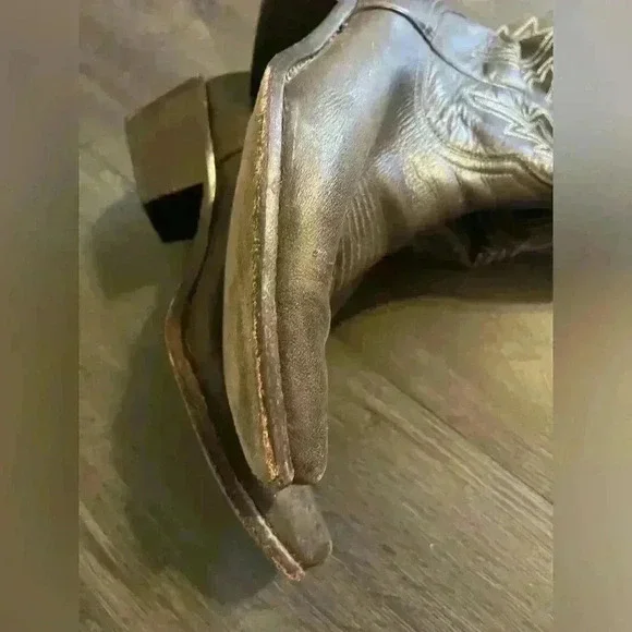 Charlie 1 Horse Mad Dog Calf Cowboy Boots Chocolate Brown Size 7.5 - Picture 10 of 11